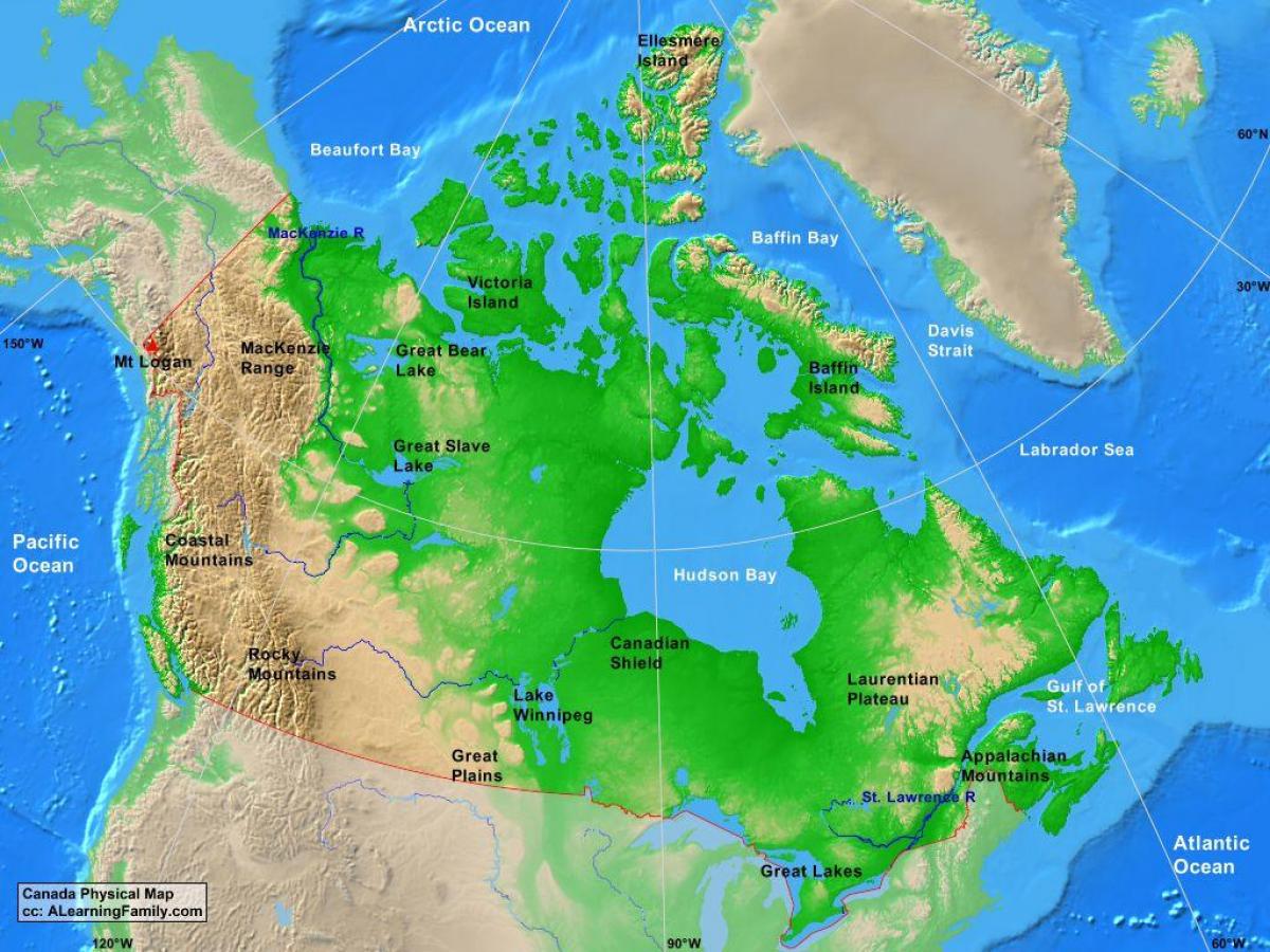 Montagnes de Canada (carte)