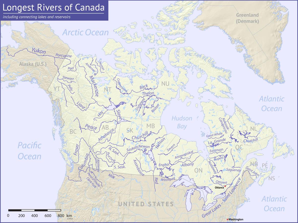 Rivières au Canada (carte)