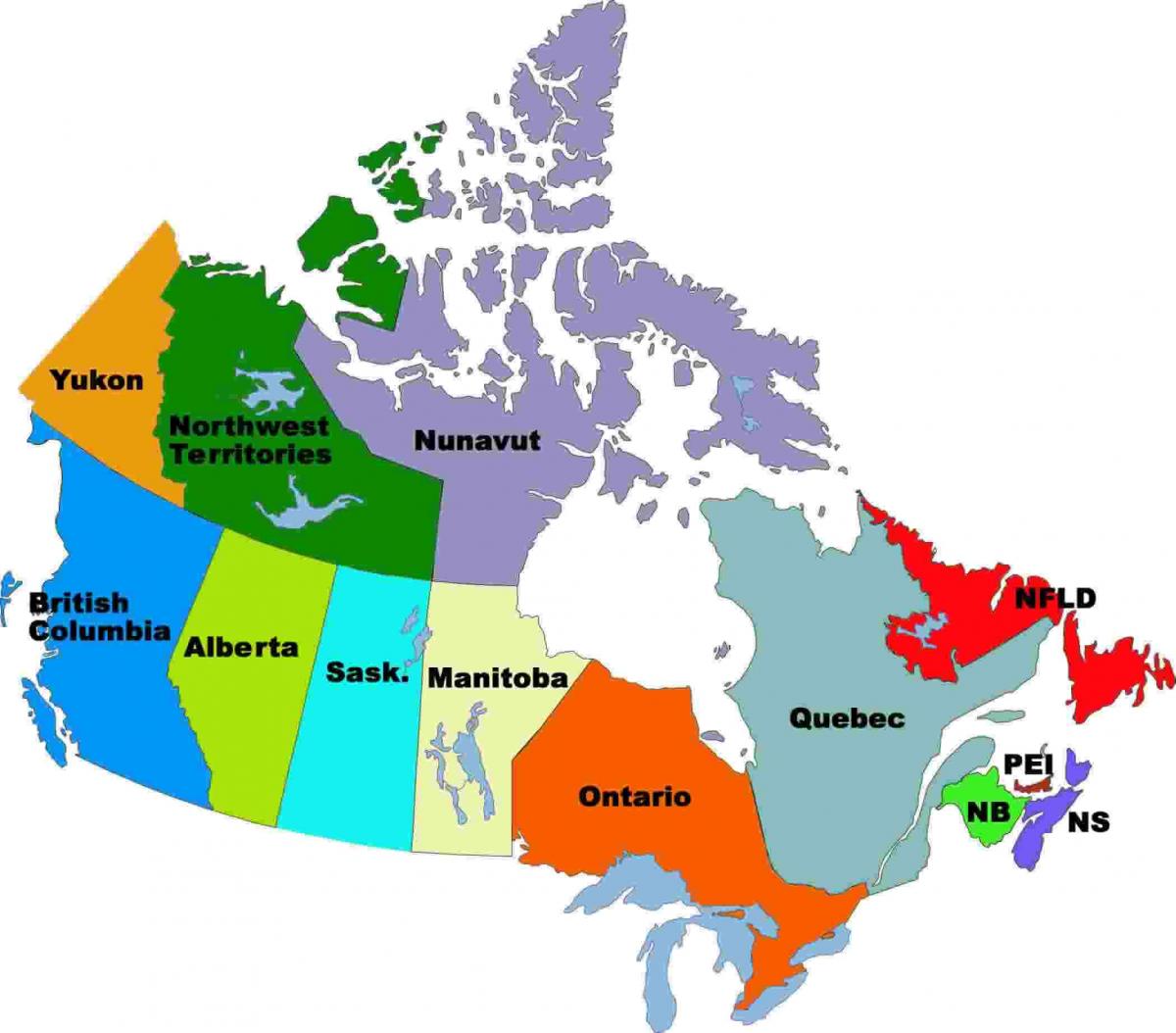 Carte de l'état du Canada